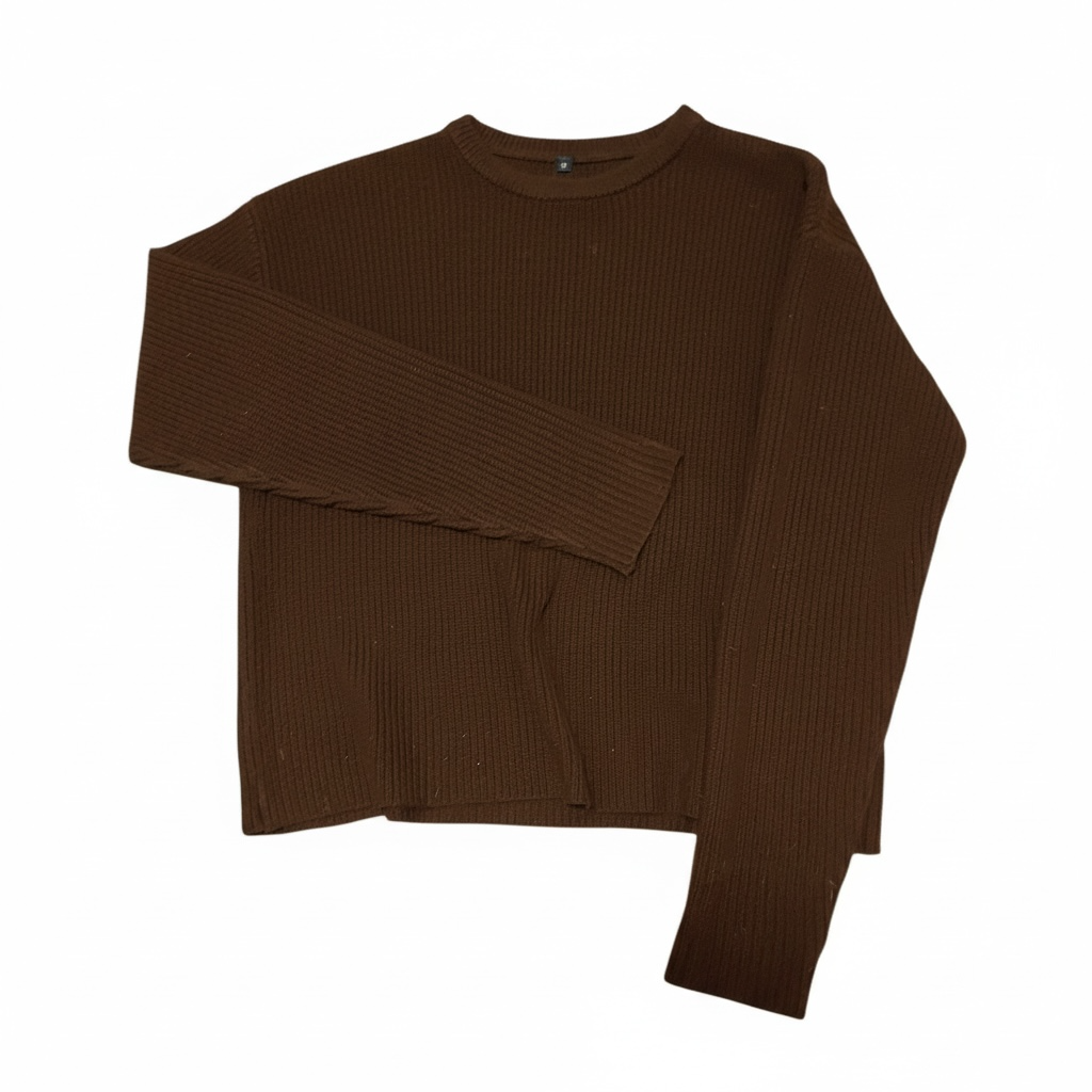 Linen Blend Cropped Knit Sweater