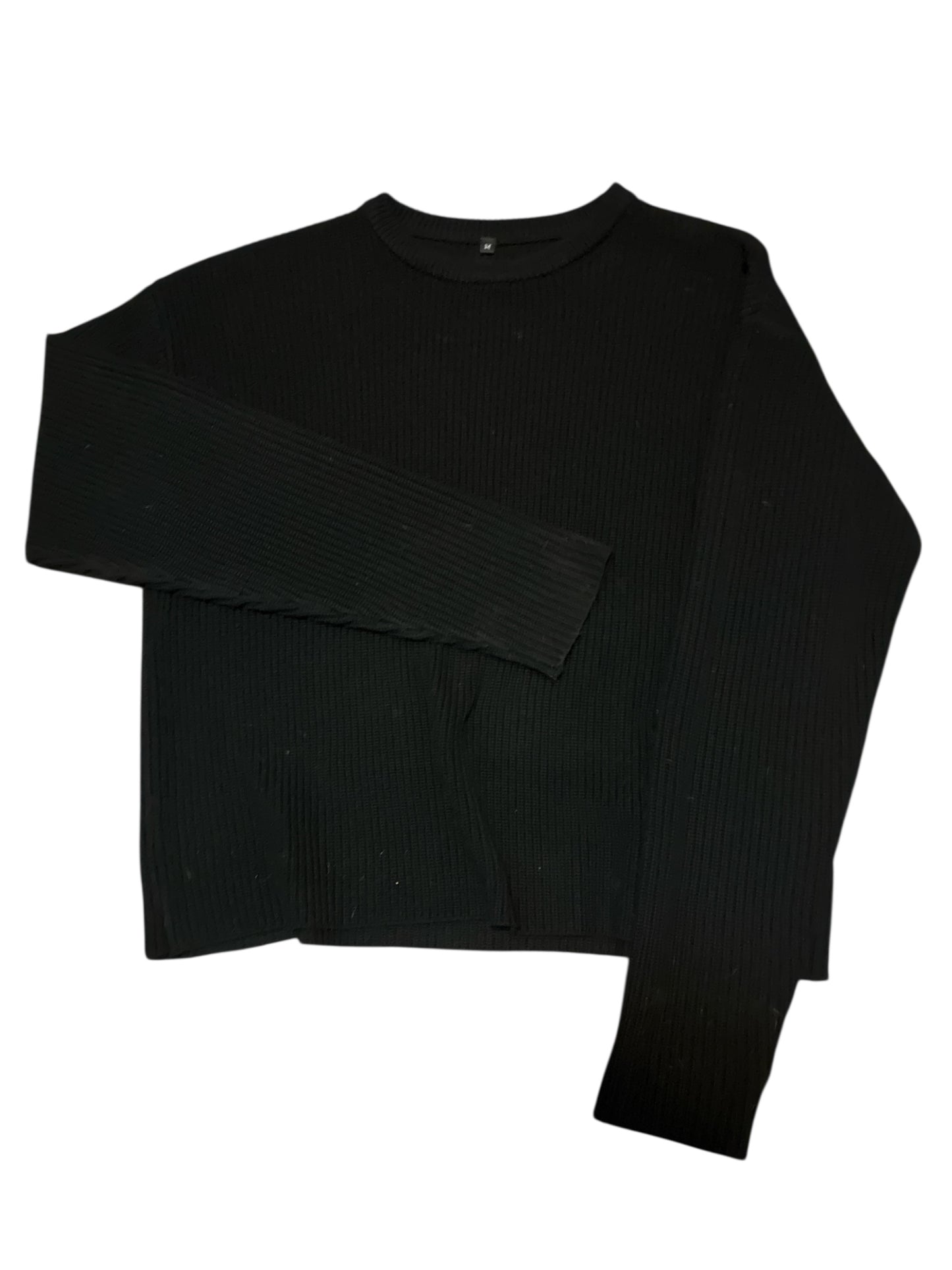 Linen Blend Cropped Knit Sweater