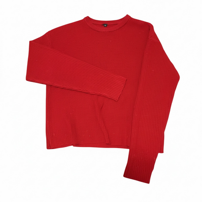 Linen Blend Cropped Knit Sweater