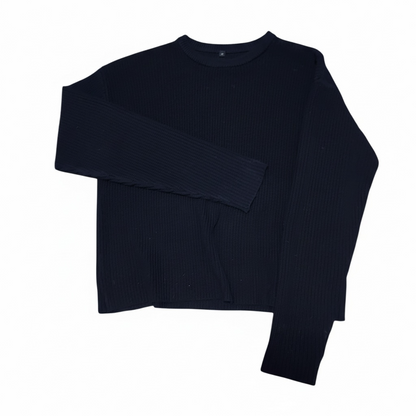 Linen Blend Cropped Knit Sweater