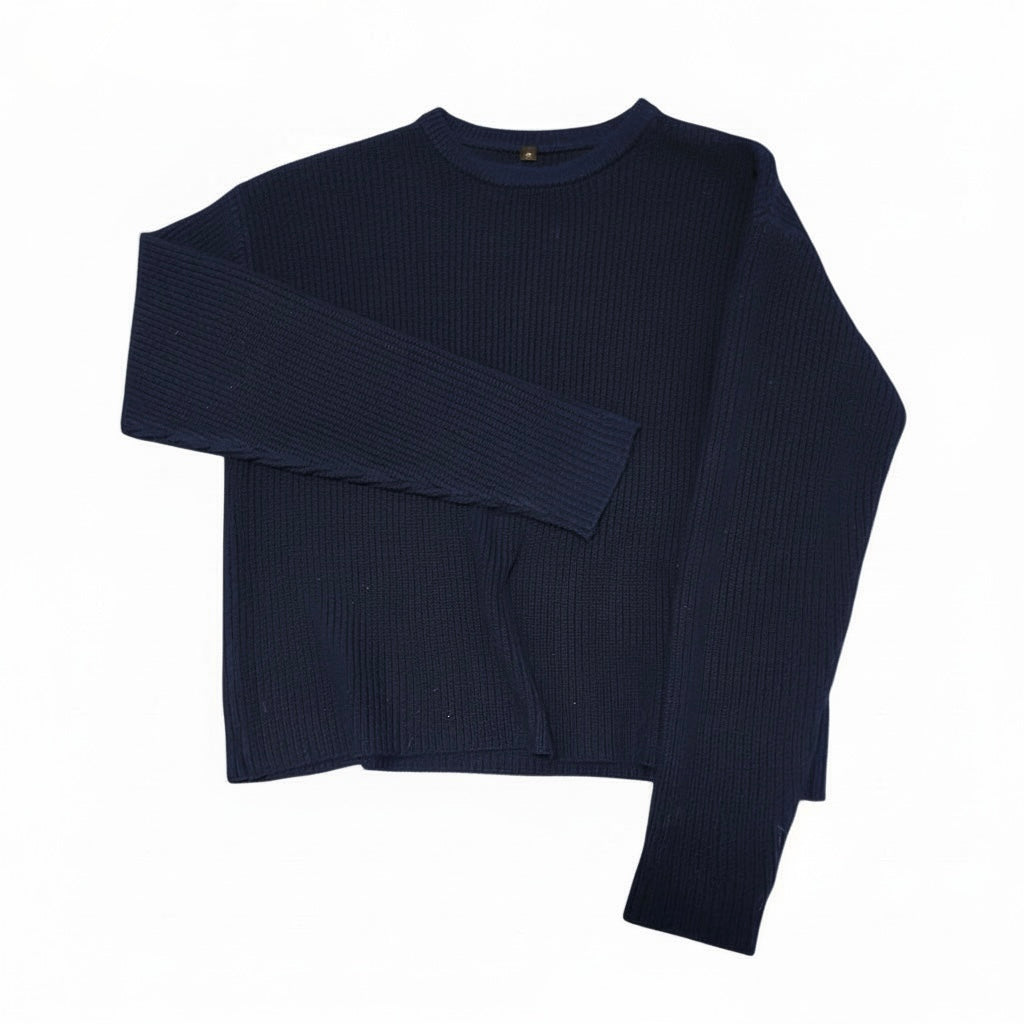 Linen Blend Cropped Knit Sweater